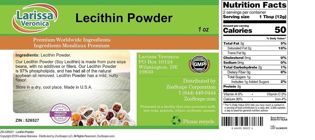 Larissa Veronica Lecithin Powder (1 oz, ZIN: 526527) - 3 balení