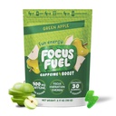 FocusFuel Energy Chews - Green Apple Flavor (15 Servings) - 100 mg kofeinu + B12, hořčík, Alpha GPC - Focus & Energy - No Crash nebo Jitters