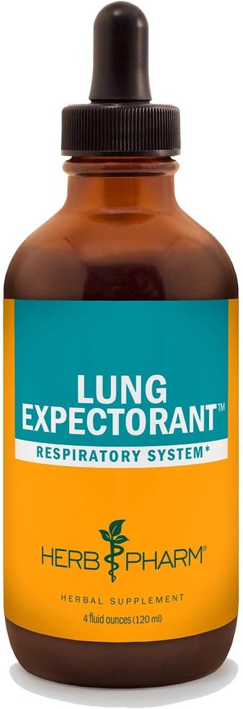 Herb Pharm Lung Expectorant Liquid Herbal Formule na podporu Respirační imunitní odpověď - 4 Ounce
