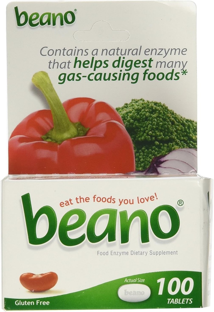Beano Extra Pevnost Prevence plynu a podpora trávení Tablety, Pomáhá zabránit nadýmání a discomfort, 100 Tablety