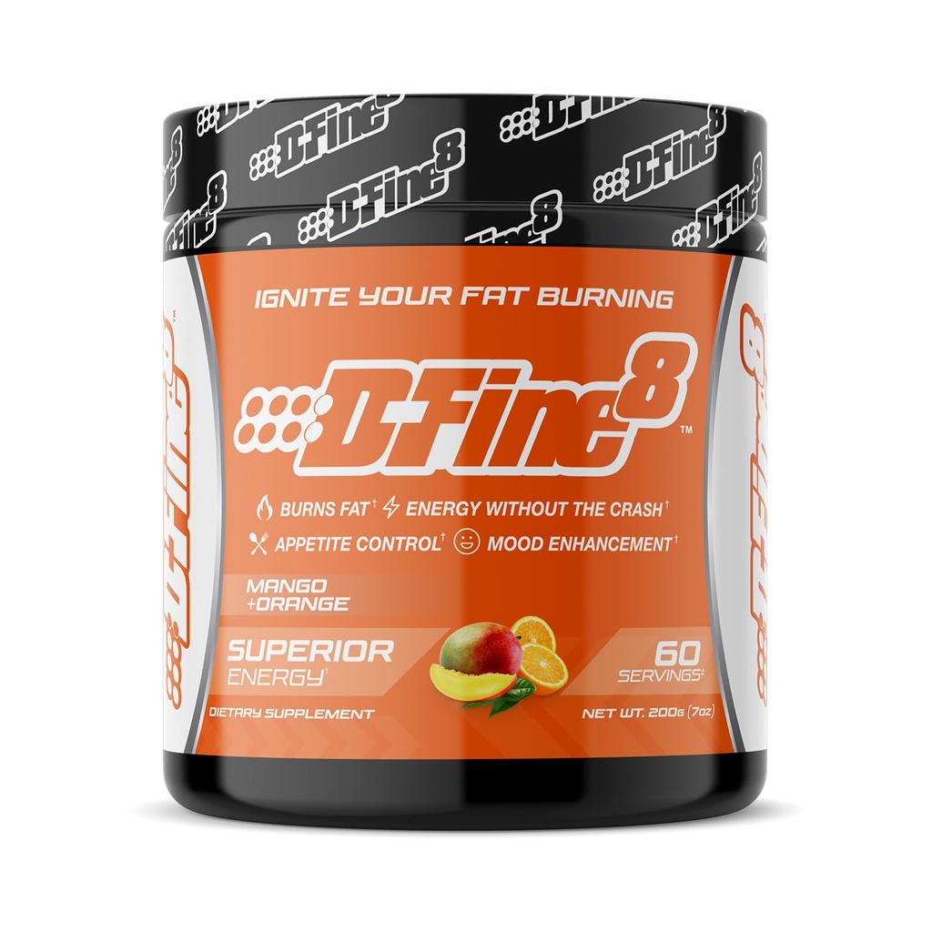 Termogenní Pre- Workout Energy Powder & Trhací dodatek, Zvýšení energie Mood & Focus, Cukr zdarma, Obsahuje Senactiv, Endurance, 300mg kofein, N- Acetyl- L-Tyrosin (Mango Orange)