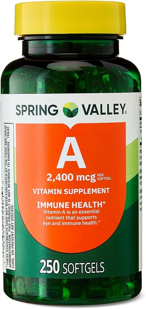 Vitamin A Softgels, 2400 mcg, 250 Počet + Přenosný kontejner na pilulky (2 položky)