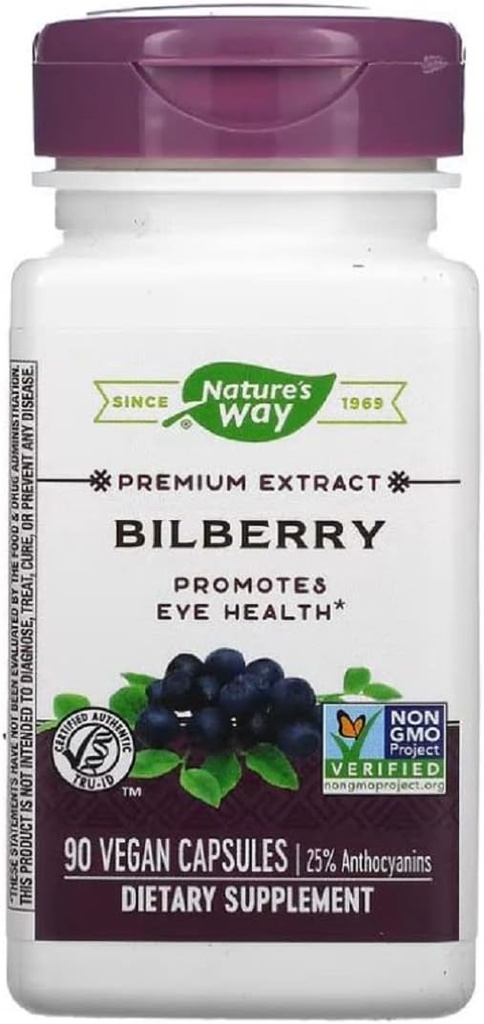 Nature 's Way Bilberry Standardizované Extract Veg Kapsle 90 ea (Balení po 2)