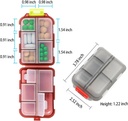 Týdenní cestovní Pill Pořadatel Box, 10 Compartments Small Fold Medicine Case Holder, Daily PM Morning Night Pocket Travel Capsule Dispenser for Vitamin, Rybí olej, dodatek, Tablet, Grey