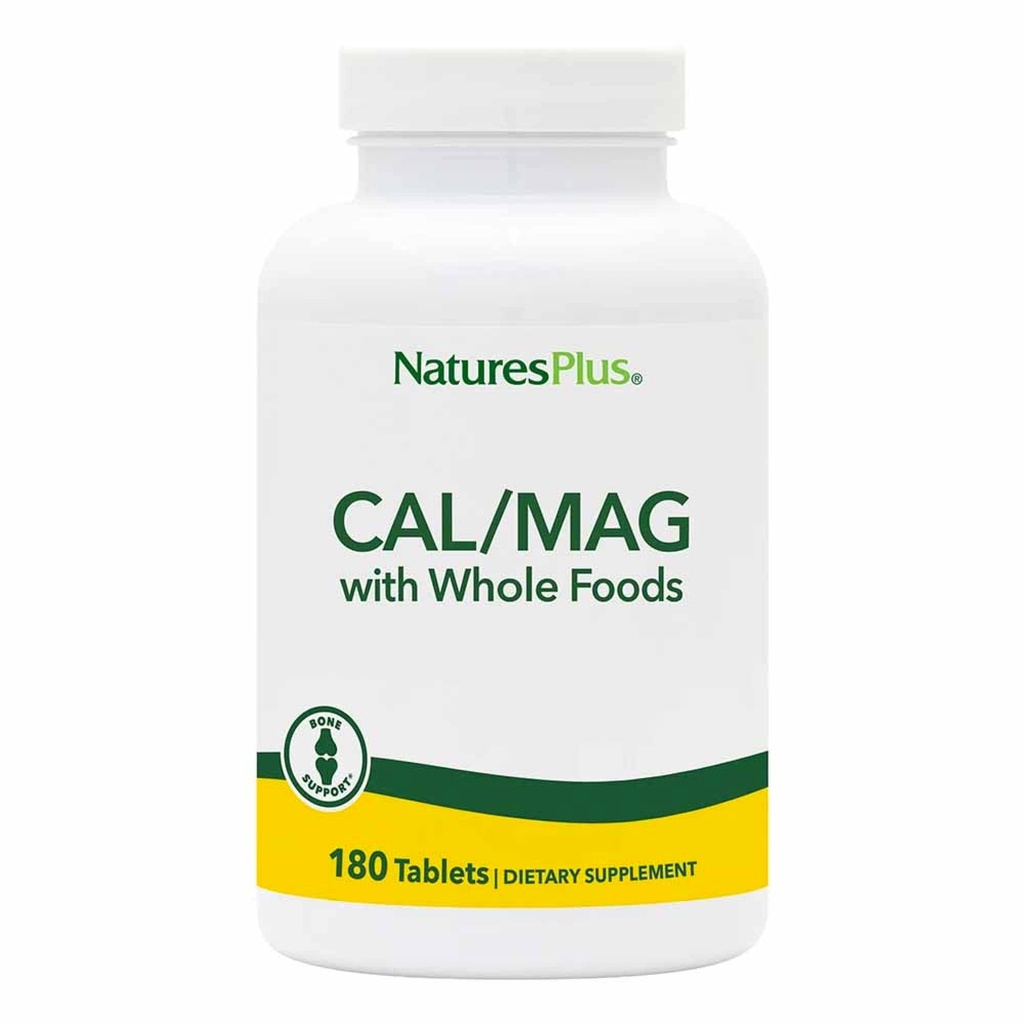 NaturesPlus Zdroj života Cal / Mag Minerální doplňky - 500 mg vápníku, 250 mg hořčíku, 180 Vegetariánských tablet - Celý doplněk stravy, Promotes Bone Health - Gluten- Free - 90 Služeb
