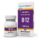 Superior Source No Shot Methylkobalamin B-12 1 000 mcg - Vitamin B-12 na podporu výroby energie, Brain Health & Celkově Wellness - Sublingvální tablety pro rychlou absorpci - 60 Rozpouštěcí tablety