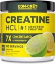 CON-CRET Creatin HCl Powder 124; Muscle, Cognitive, Cellular Energy Support CLAN124; No Bloating or Cramps CLAN124; USA Made & NSF Certified CLAN124; Lemon Lime (100 Serving)