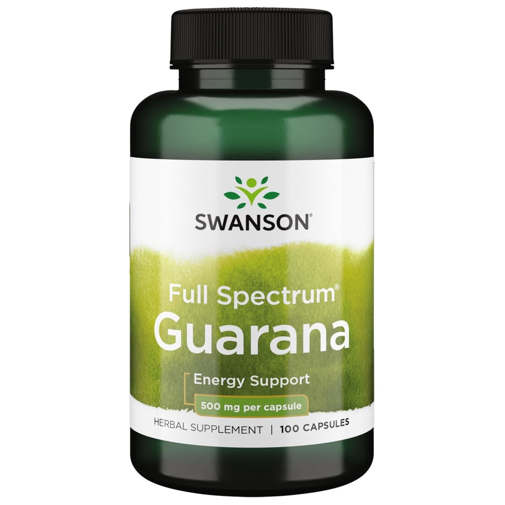 Swanson Guarana 500 miligramů 100 tobolek