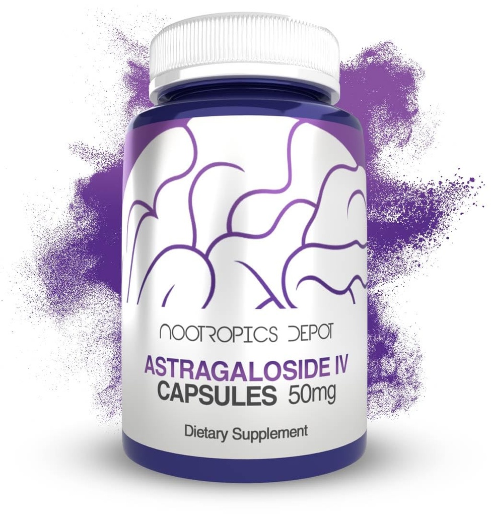 Nootropics Depot Astragalosid IV Kapsle 124; 50mg Astragalus membranaceus Astragaloside IV; Astragalus membranaceus 124; 30 Count Capsule 124; Neuroprotection, Immunication Support, Lengthens Telemeres