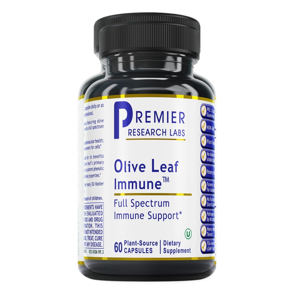 Premier Research Labs Olive Leaf Imunitation - Extract Olive Leaf Capsules, The Olive Leaf Pills with Phytonutrient Oleuropeinm, Herbal Supplement for Immuno & Heart Health Supplementary - 60 Vegetariánské Kapsle