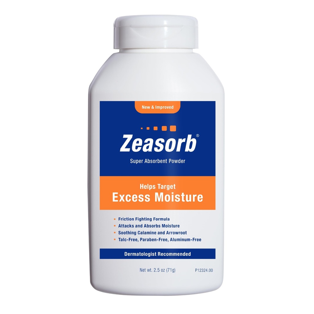 Zeasorb Prevence, Super Absorbent Nadměrná vlhkost Powder to Prevent Chafing & Svědění, 2.5 Oz