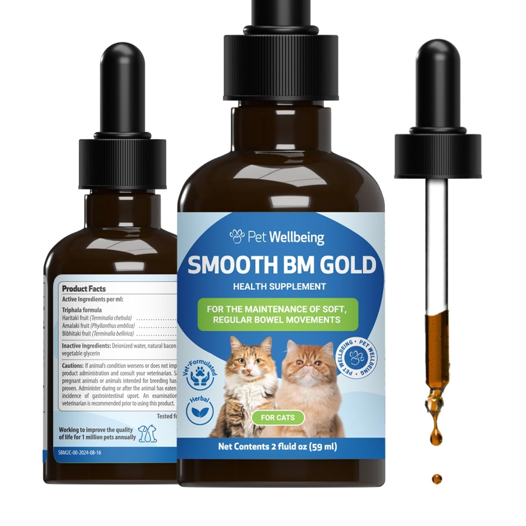 Pet Wellbeing Smooth BM Gold pro kočky - Gentle Constolly Relief for Felines - přírodní bylinný doplněk 2 oz (59 ml)