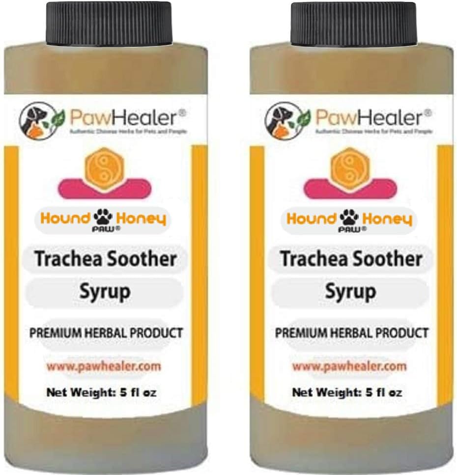 PawHealer Trachea Soother Syrup 2PAK Hound Honey - Přírodní Bylinné Remedy pro příznaky zkolabované Trachea - Chuť dobrá - Snadno aplikovatelný (5 fl oz / ea)...