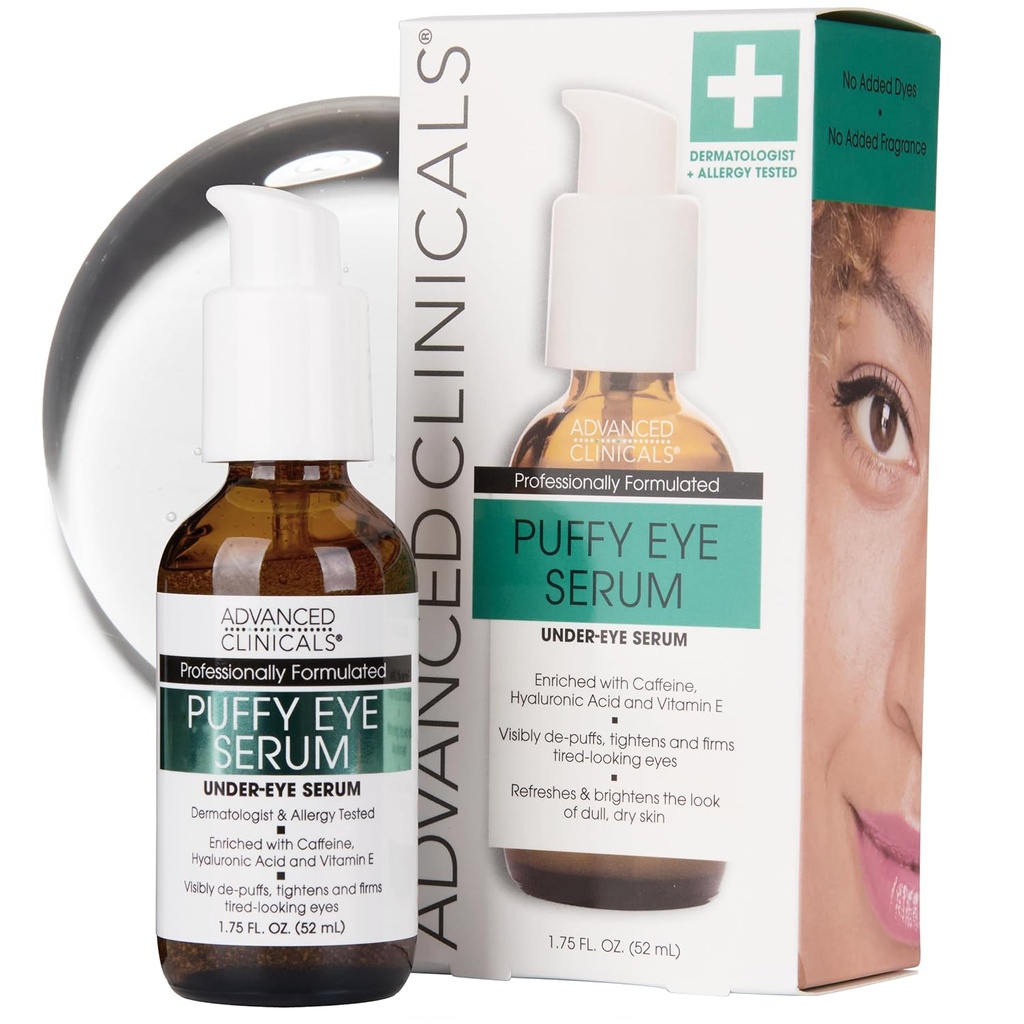 Pokročilé kliniky Puffy Eye Under Eye Serum current 124; Viditelné anti Aging Brighting Vitamin C + Caffeine Serum pomáhá zlepšit vzhled Puffness, jemné linky, tmavé kruhy, & nerovnoměrné kůže Tone, 1.75 Fl Oz