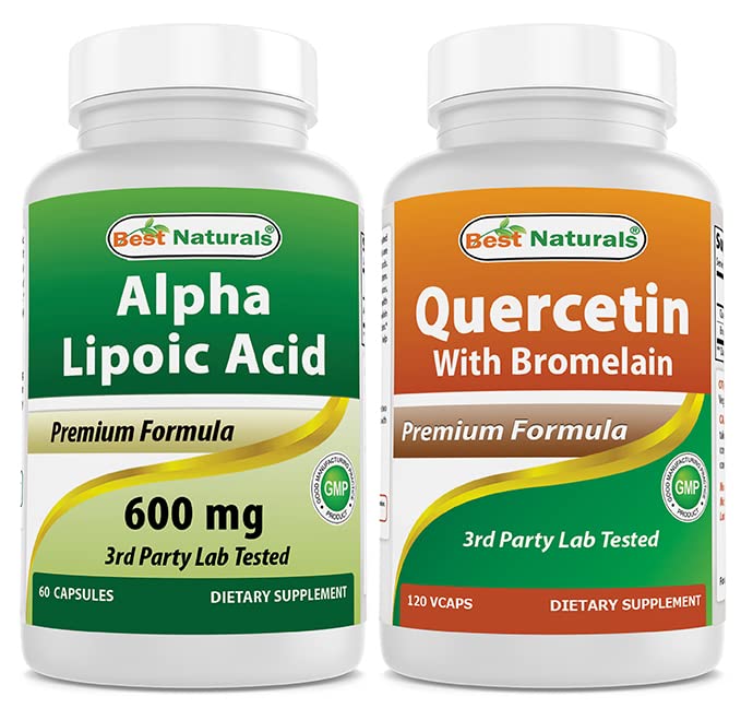 Nejlepší Naturals Alpha Lipoic Acid 600 mg & Quercetin s Bromelainem