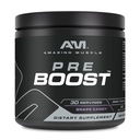 Amazing Muscle Pre Boost 124; 30 Doručování 124; 324 Grams Powder 124; Pre Workout Dodatek 124; Vyrobeno v USA (30 Serings, Natural Grape Candy)