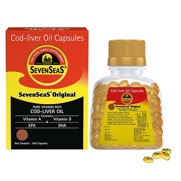 Seacod Cod- heels Oil Capsules, Omega33 Fatty Acid, Vitamin A, Vitamin D 100 Kapsle