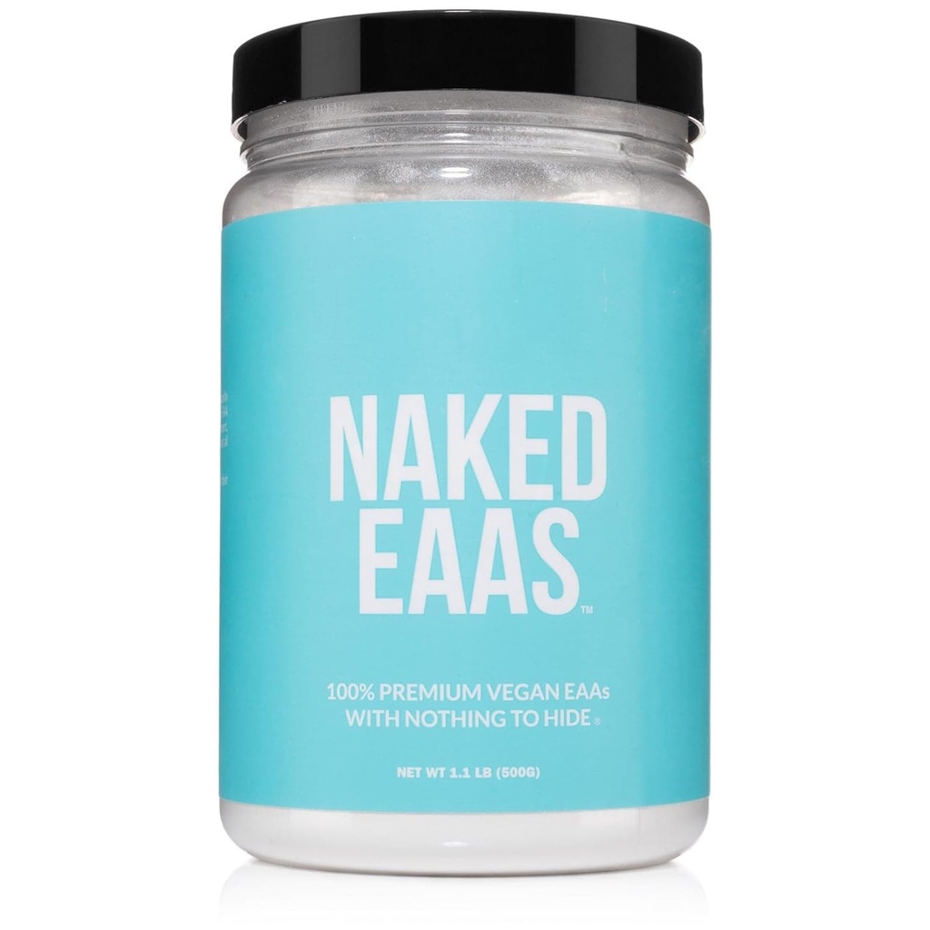 NAKED EAAS Acids Powder - 50 Servings - Vegan Neochucené esenciální aminokyseliny 500 gramů - Instantized všechny přírodní EAA prášek dodatek