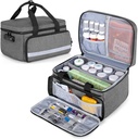 CURMIO Pill Lahvička Pořadatel Storage, Medication Lock Box for Pill Organizer and Medical Supplies, Gray (patentovaný design)