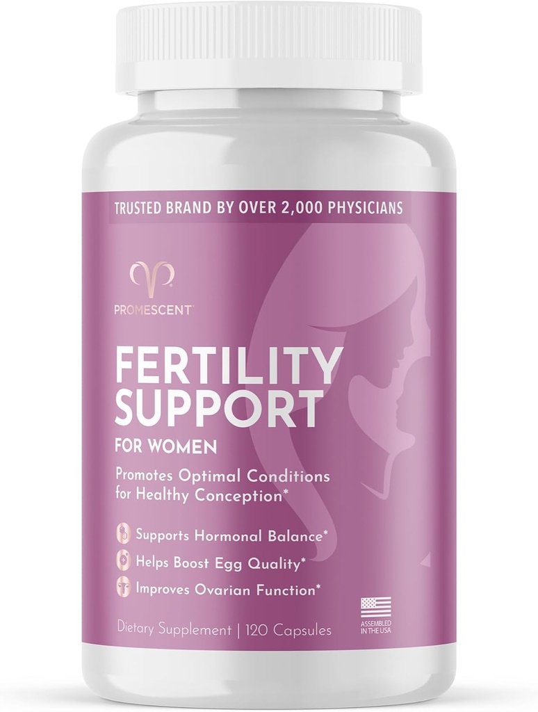 Promoční doplněk plodnosti pro ženy s prenatální vitamíny - kyselina listová, železo, vitamín C / D / B6 / B12, zinek, selen & Ashwagandha na podporu zdravé ovulace početí a těhotenství, 120 Kapsle