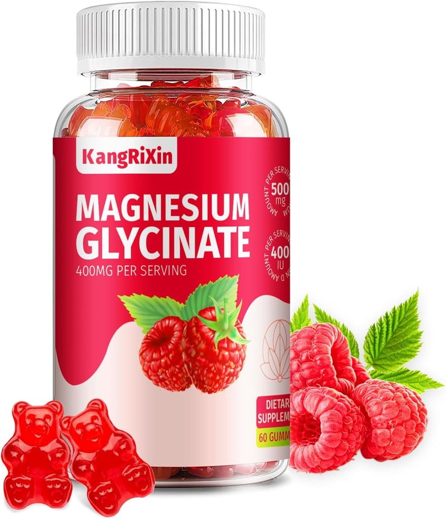 Glycinátové gumy hořčíku - bezcukerné doplňky hořčíku pro dospělé a děti, vysoce absorpční magnesium gumy želatina zdarma (60 Počet balení po 1)
