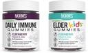 Norm 's Farms Daily Immune and ElderKids Elderberry Gummies - Vitamin C, Zinek & Probiotika - Vegan, Gluten Free, Kosher, Non- GMO - 120 Gummies