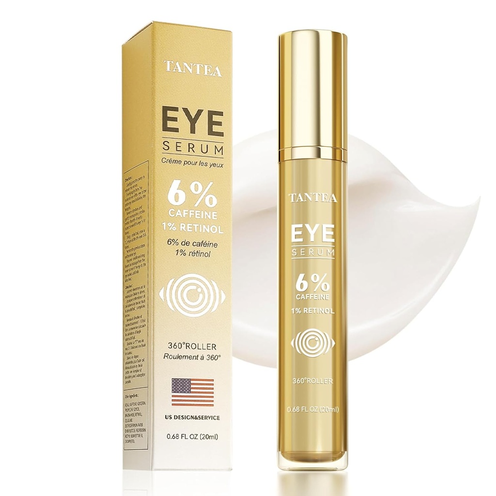 6% Kofein oční krém pro Puffy Eyes & Dark Circles, oční sérum s 1% Retinol pro vrásky tašky pod očima antiaging