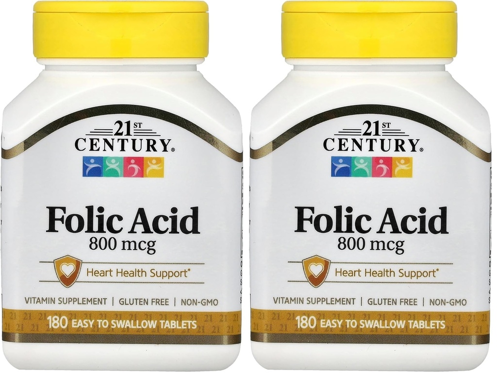 21. Století 800 mcg Acid Tablety, Tříděný, 180 Počet (Balení po 2)