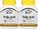 21. Století 800 mcg Acid Tablety, Tříděný, 180 Počet (Balení po 2)
