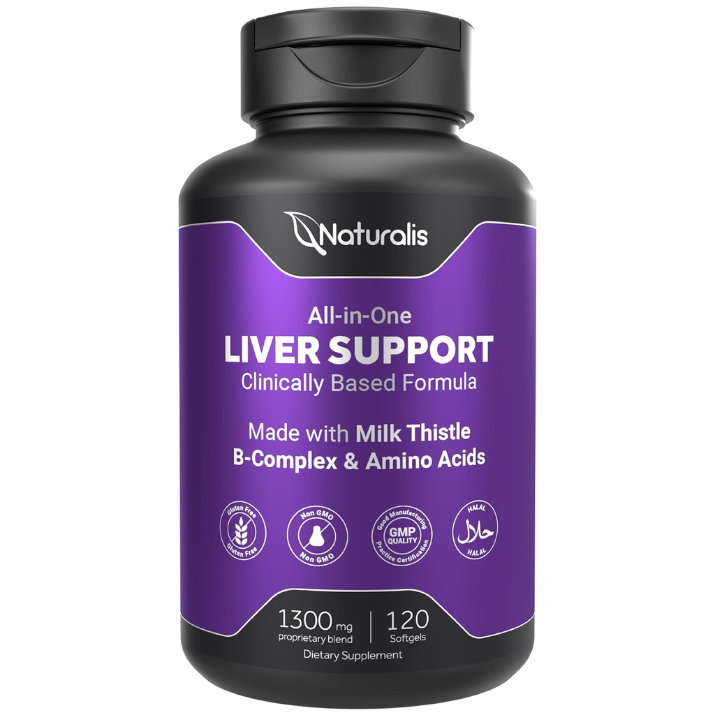 Naturalis Silymarin Mléko Thistle 1300mg Vylepšené B Complex & Amino Acids CLAS124; 13- in-1 Jaterní čistota, Detox & Opravy CLAS124; 120 Esssential Toxicoly