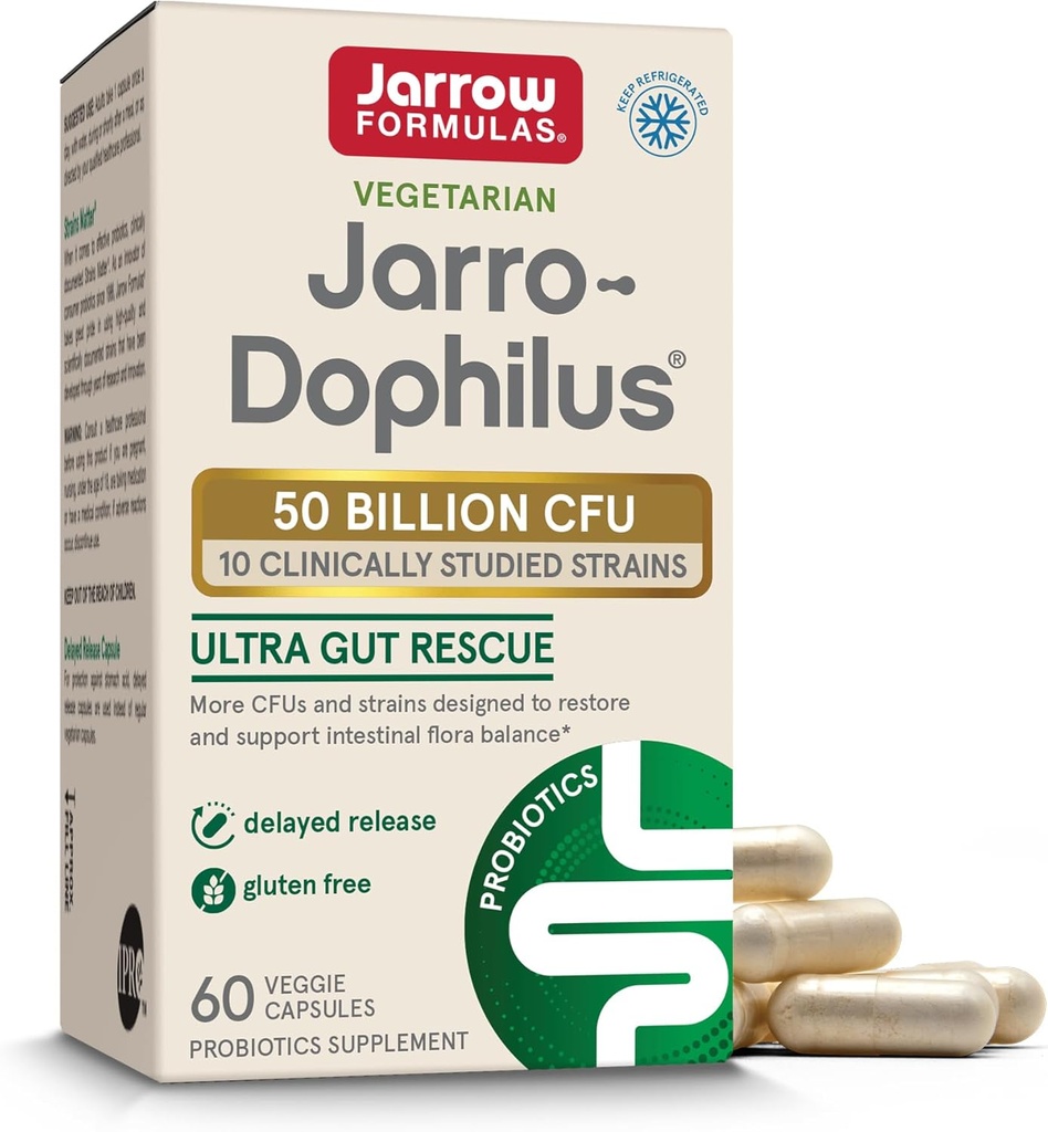 Jarro- Dophilus Ultra Gut Rescue - 50 miliard CFU per Serving - Probiotika Obnova, Ochrana a udržování střevní Flora - 60 Služeb (opožděné uvolnění)