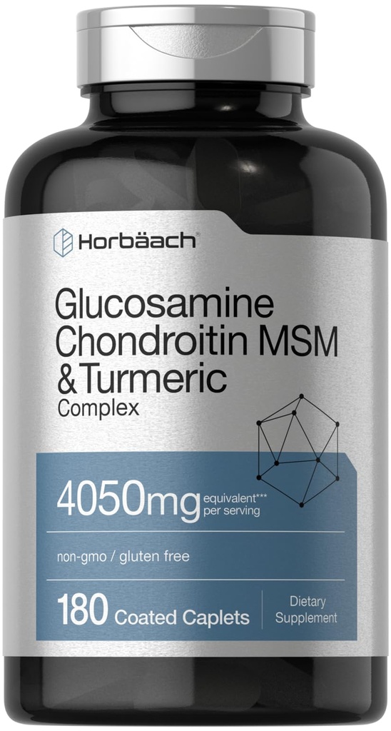 Horbäach Glucosamine Chondroitin MSM PHARMAN 124; 4050 mg GARMAN 124; 180 Caplet GARMAN 124; s turmerickým GARMAN 124; Triple Strength Formule GMO & Gluten zdarma