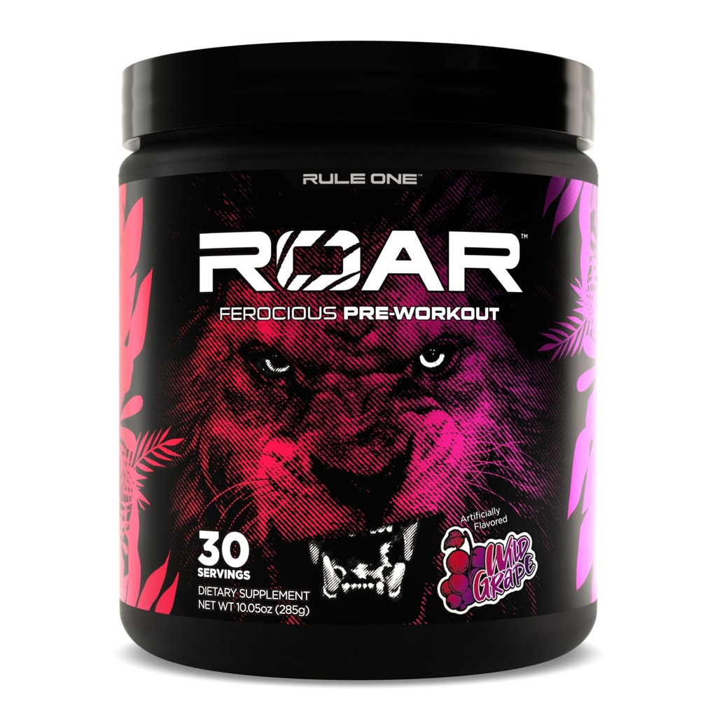 Pravidlo 1 R1 Roar - Předcvičení prášek s Creatine, Beta- Alanin, Citrulline, Electrolytes & Caffeine (30 Servings, Wild Grape)