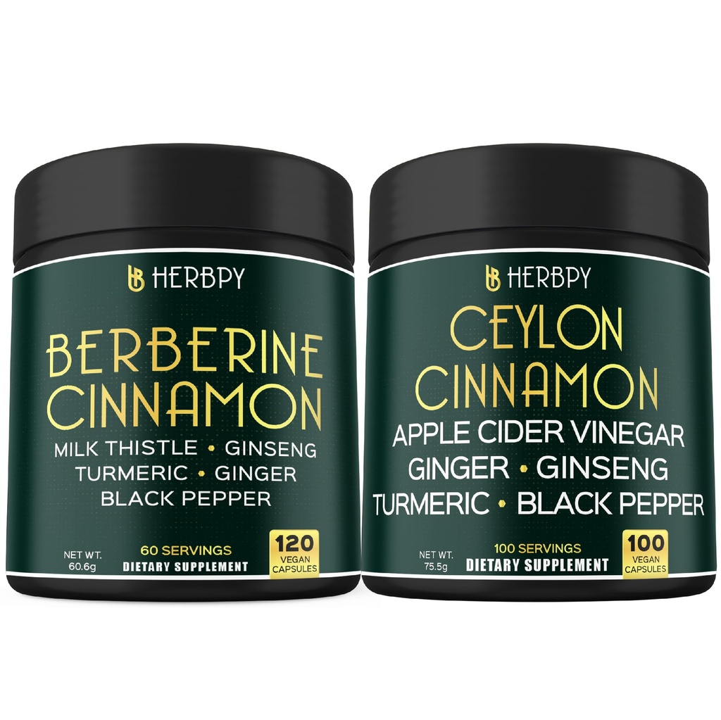 Bundle 7in1 Berberine HCl 97% Doplňky a 6in1 Premium Ceylon Skořice Doplňky