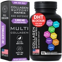 Age Defense Beauty Kolagen Matrix - 2,000mg Multi Kolagen Biotin Keratin Hyaluronic Acid Said Palmetto vitamín C doplněk Komplex - DHT Block pro muže a ženy pro růst vlasů - 90 Gluten- Free Caps