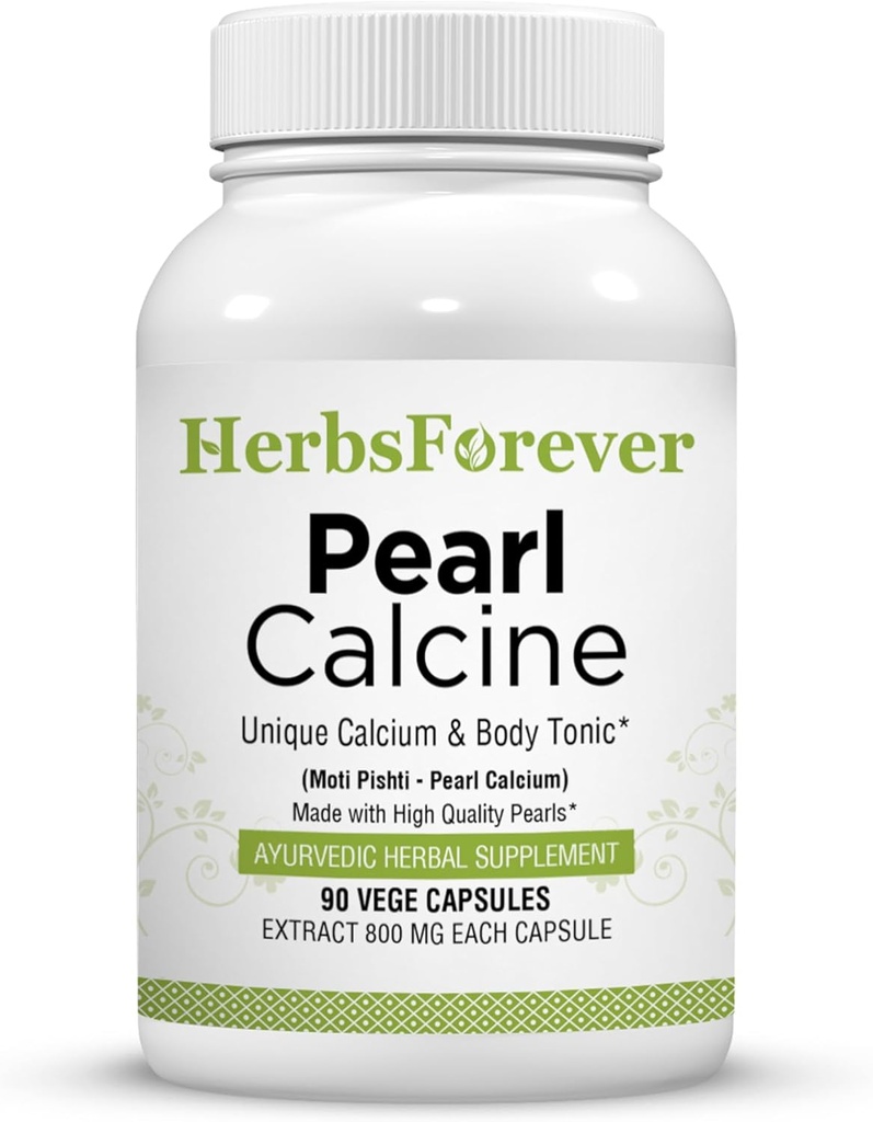 Herbsforever Pearl Calcine Kapsle Kostní dodatek Podporuje zdravé kosti a silné zuby 90 Kapsle