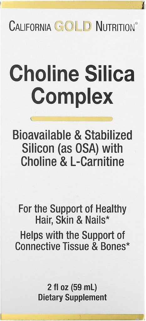 California Gold Nutrition Choline Silica Complex, Bioavailable & Stabilized Silicon with Cholin & L- Carnitin, 2 fl oz (59 ml)