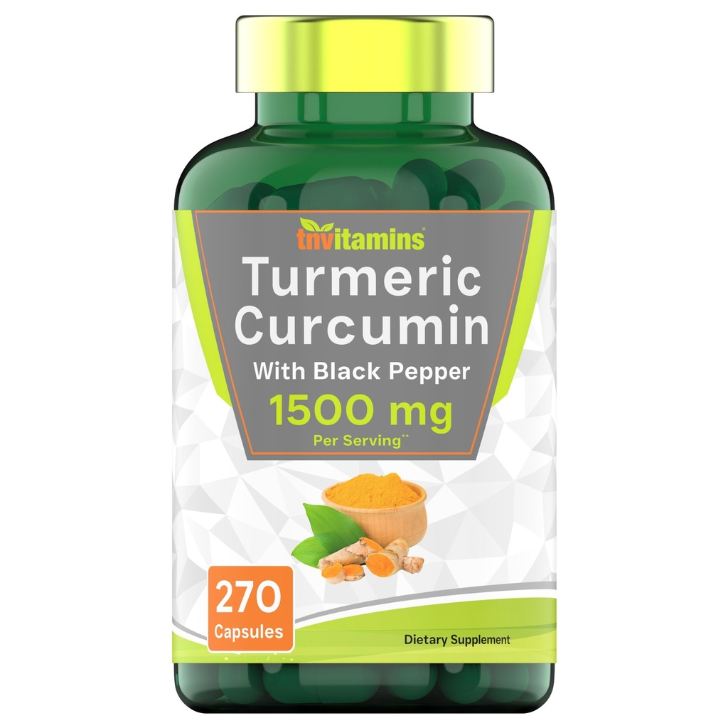 Tnvitamíny Kurkumin Kurkumin Kapsle s Black Pepper 124; 1500 MG - 270 Kapslí 124; Bulk Velikost - 3 Měsíční Dodávka! 124; Zlatý Kurkumin dodatek s Black Pepper 124; Non- GMO 124; Vyrobeno v USA