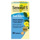 Senokot- S Dual Action Natural Zeleninové Laxative Ingredience Plus Stool Softener Tablety, Docusate Sodná, Senna Koncentrát, Jemné, Overnight Relief from Occasional Constorage, 30 ct