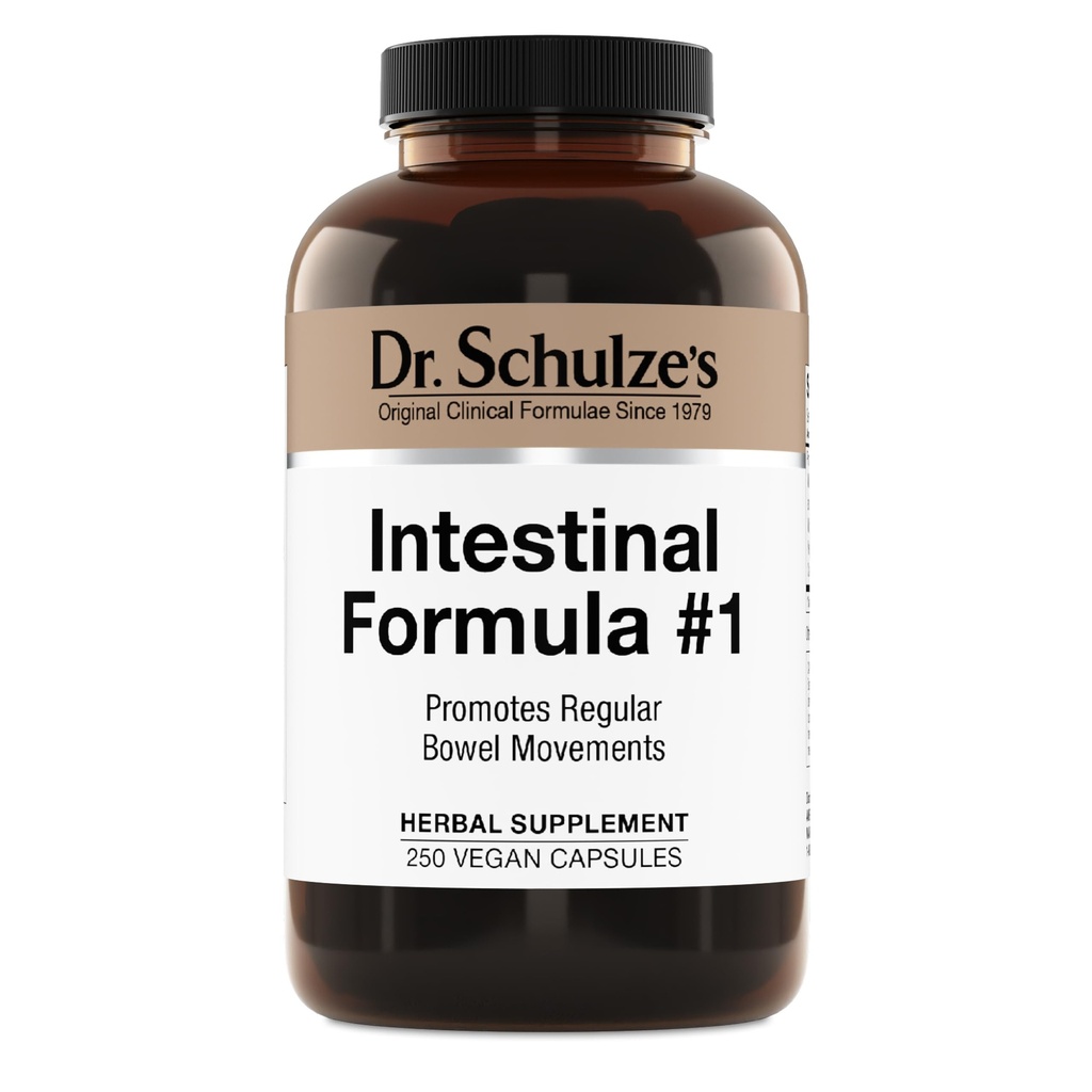Dr. Schulze 's Intestinal Formule # 1 - Bowel Hnutí Dodatek pro Colon Health Support - Bloating & Concurrency Aid - Intestinal Cleanse - All- Natural - Plant- Based - Vegan - 250 Počet