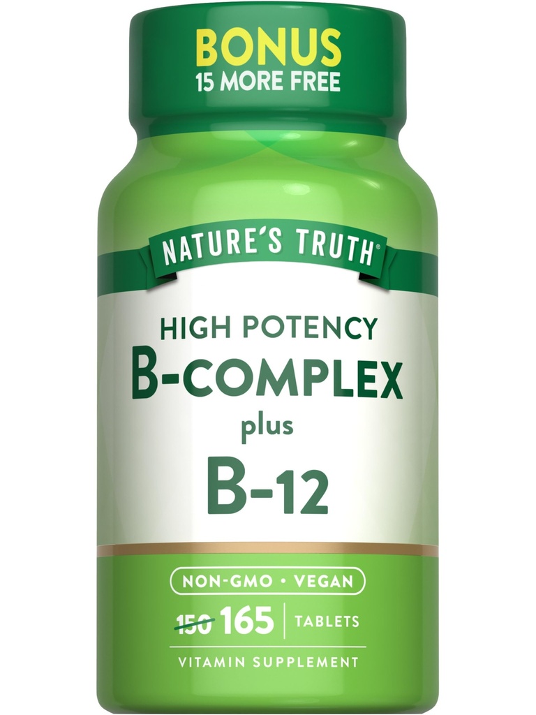 Nature 's Truth Vitamin B Complex CLAS124; 165 Tablet CLAS124; Plus B12 CLAS124; Vegan & Non-GMO dodatek
