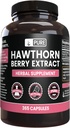 Čisté původní ingredience Hawthorn Berry Extract No Magnesium or Rice Fillers, Always Pure, Lab Ověřeno (365 Kapsle)