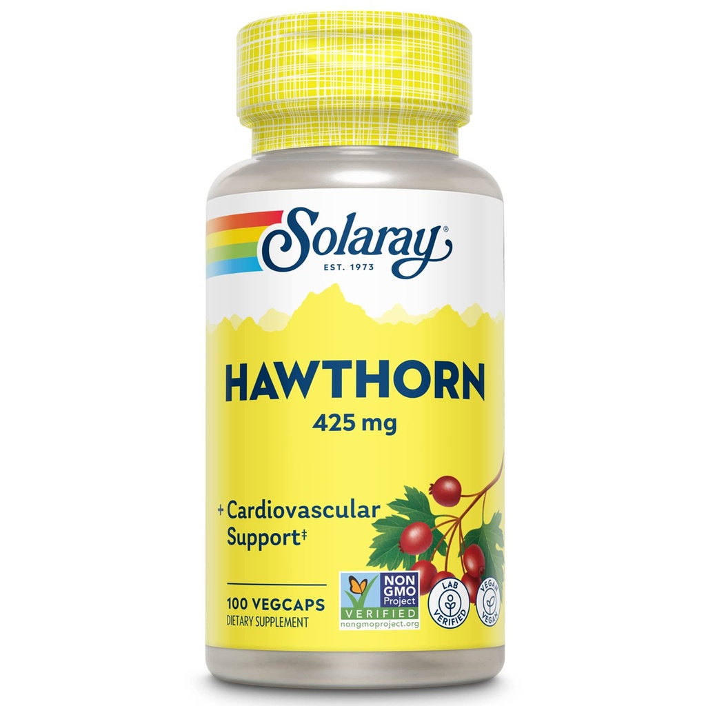 SOLARAY Hawthorn Berry 425mg PHARMAR 124; 100 VegCaps
