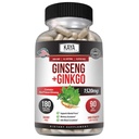 Kaya Naturals Red Panax Ginseng + Ginkgo Biloba - Nootropní doplněk mozku - Kognitivní a koncentrační podpora - Mozkový booster, Focus, a doplněk paměti - 180 Kapsle