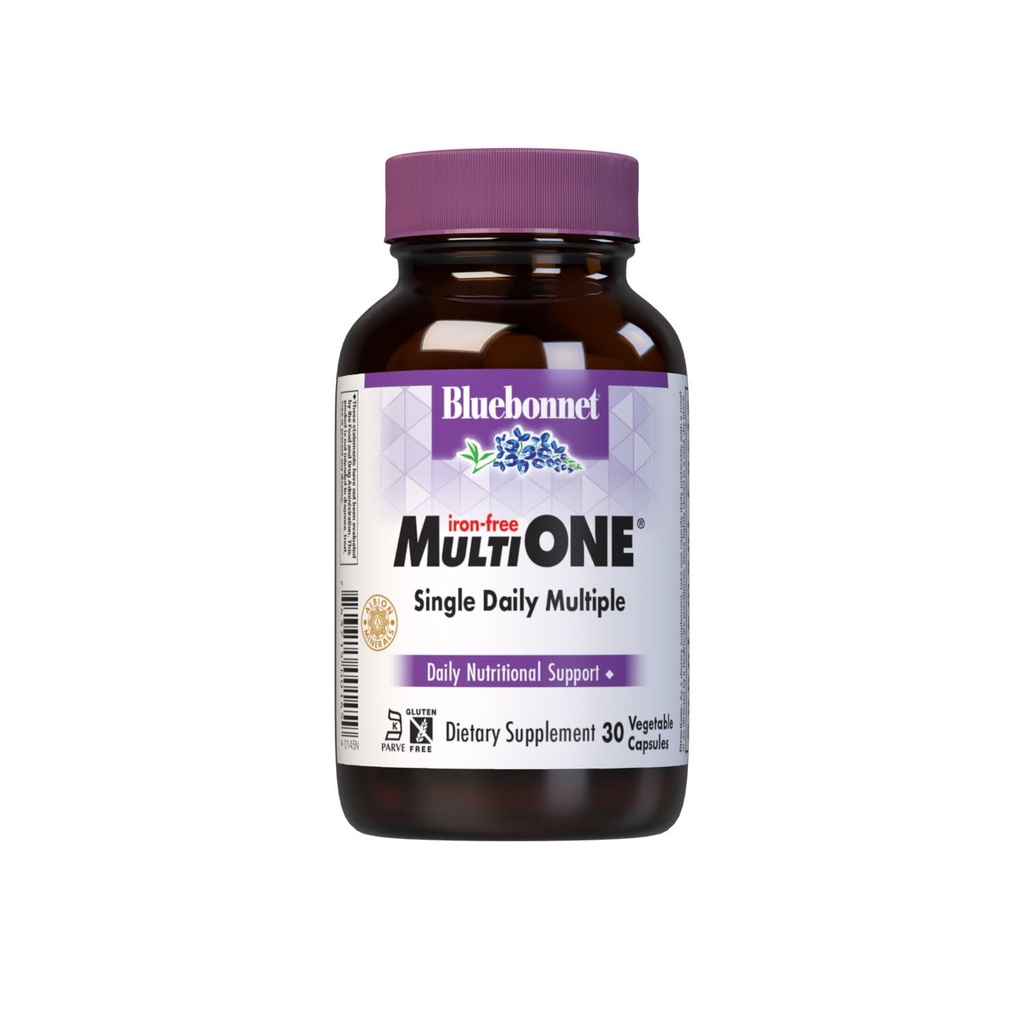Bluebonnet Nutrition Multi ONE (Iron- Free), Daily Nutritional Support *, Kosher Certified, Gluten- Free, Dairy- Free, Vegetarian Friendly, 30 Zeleninové kapsle, 30 Služeb
