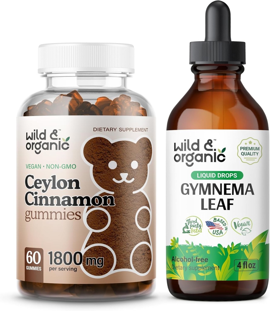Wild & Organic Ceylon Skořice Gummies & Gymnema tinktura