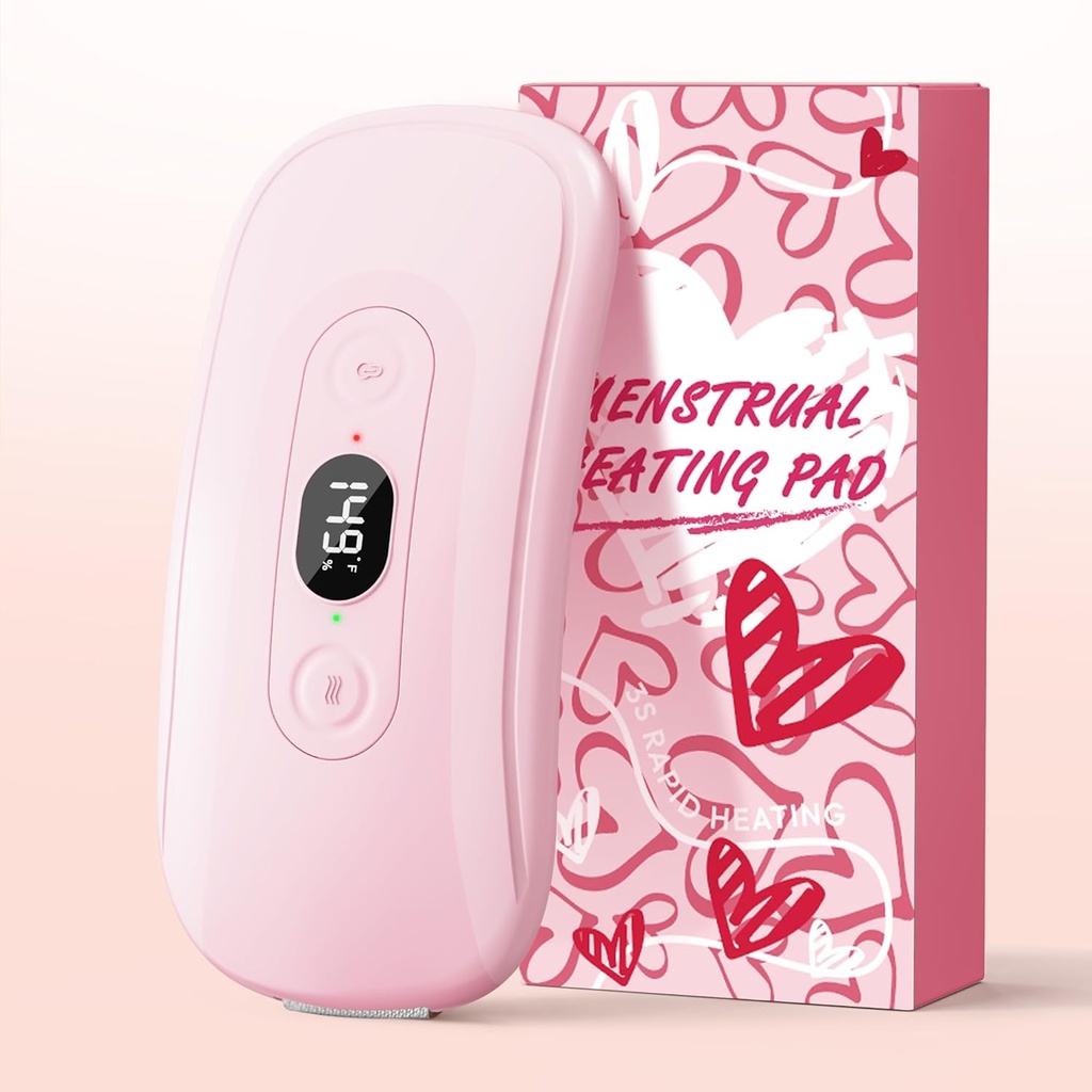Přenosné vyhřívání Pad Period Křeče: 2 Časovač 6 Tepelné úrovně 6 Vibrační módy Bezdrátové Elektrické vyhřívání Pad pro bolest zad Menstruační vyhřívání Pad (Světlá růžová)