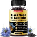 Gumerie z černého semene s 1000mg organického oleje z černého semene, výtažek z řepky 25 mg medu, vitamin B6, B12 a zinek pro podporu imunitního systému (60 žvýkaček) (60 kusů)