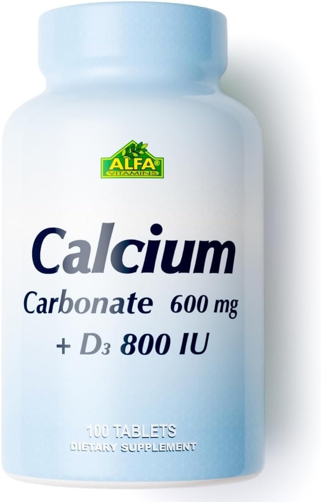 Vápník 600 mg + D3 dodatek stravy ALFA Vitamíny - Podporuje zdravé kosti - Zdravé zuby - Zdravé srdce - Zdravý nervový systém - 100 tablet
