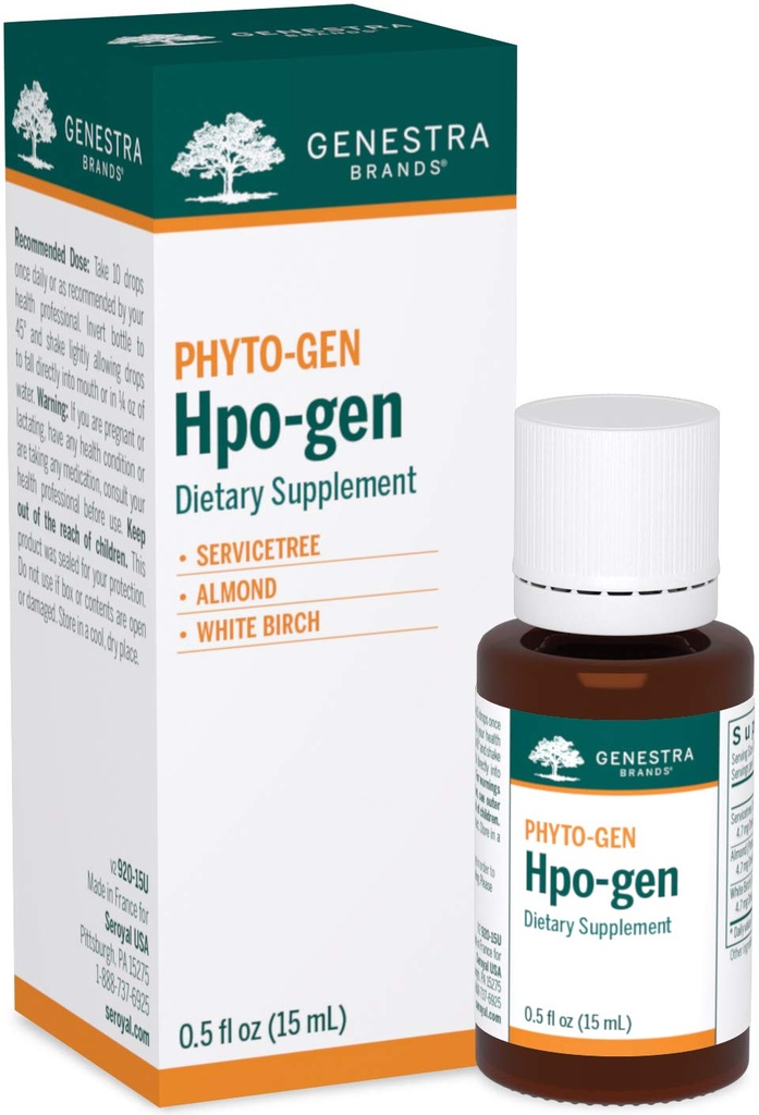 Genestra Brands Hpo-gen credi124; Servicetree, Almond, a White Birch Bylinný dodatek credi124; 0.5 f. oz.